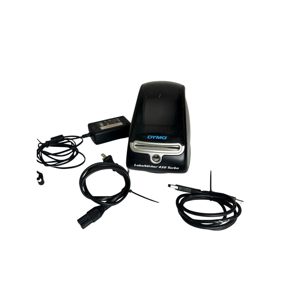 DYMO LabelWriter 450 Turbo Thermal Label Printer 1750283 w/ Cords & Label Rolls